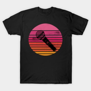 Old School Microphone Sunset T-Shirt